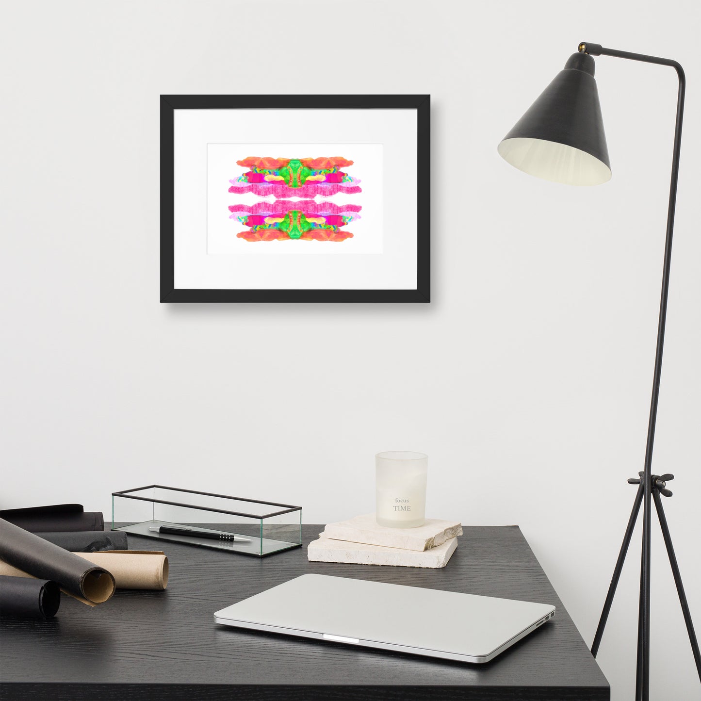 Abstract Framed Paper Art | Print With Mat | CRUH