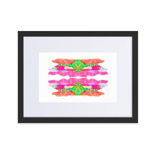 Kool-Aid Viper Rorschach Abstract Framed Paper Art Print With Mat